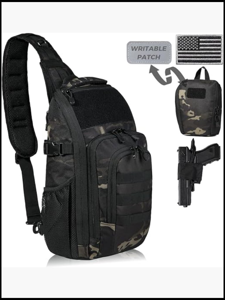 Tactical Edc Sling Backpack 10l Military Shoulder Bag Concealed Carry